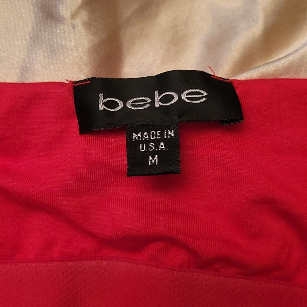 bebe Red Tank Top with Rhinestone Logo - Picture 3 of 3